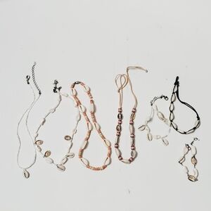 A lot of Vintage 2000s y2k Surfer Girl Beachy Hawaiian Puka Shells Necklaces